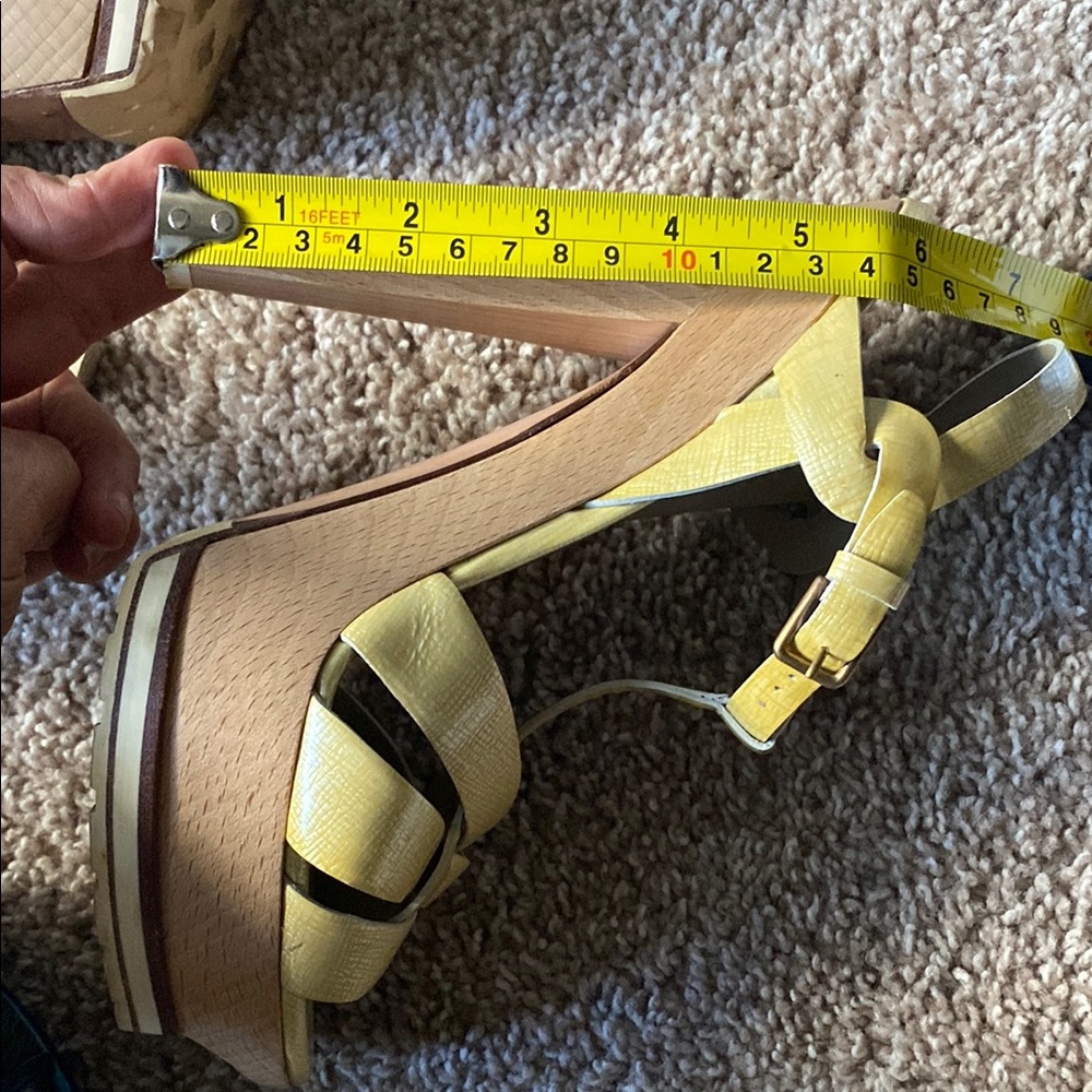 YSL | Yellow Strappy Platform Sandals - Picture 7 of 9